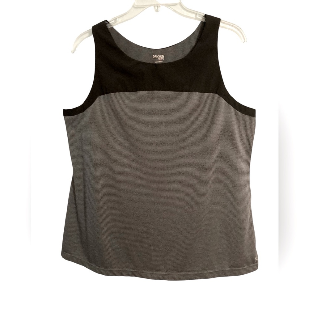 Danskin Now Black and Gray Semi-Fitted Workout Yoga Top Size XL (16-18)